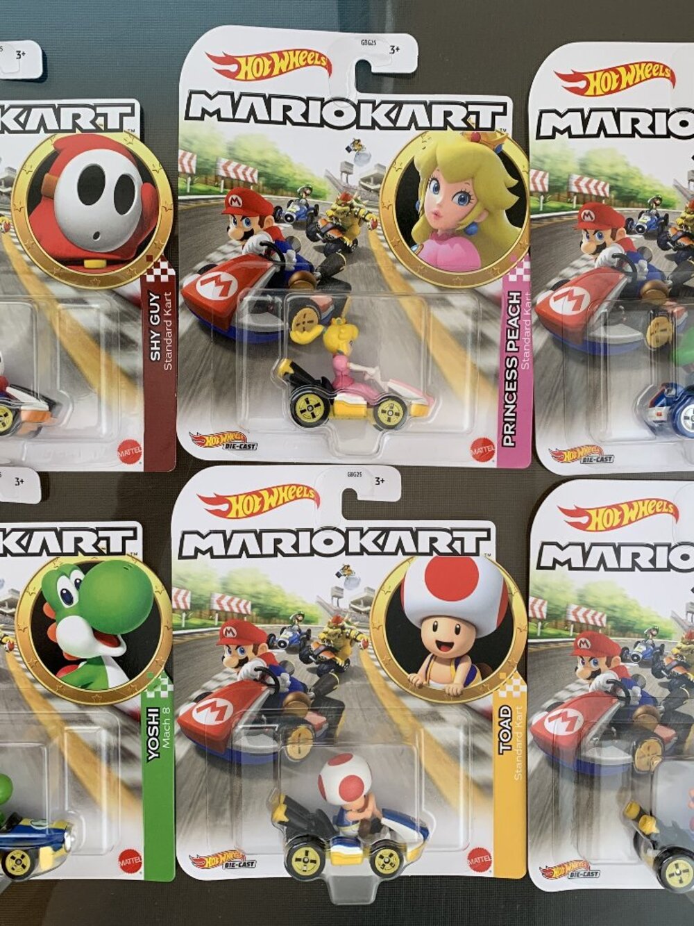 Set of 6 Hot Wheels Mario Kart Die-Cast Vehicle Toy Cars